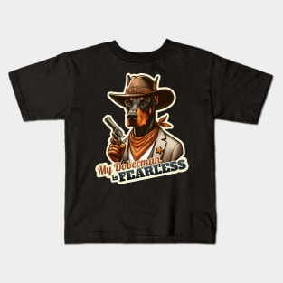 Cowboy Doberman Kids T-Shirt